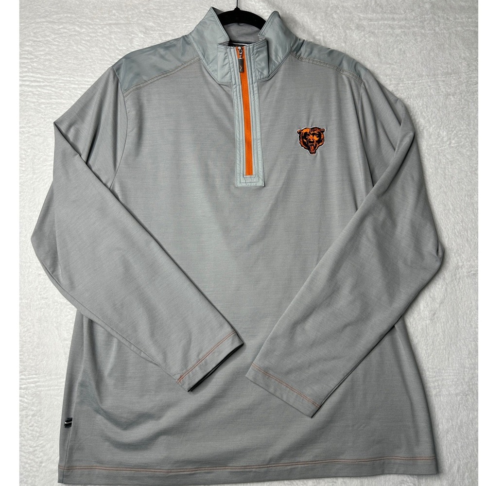 Tommy Bahama Chicago Bears Pullover Mens Medium Gray IslandZone 1/4 Zip